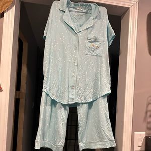 NWT Kate Spade “Mrs” blue with white polka dot two piece set of pjs